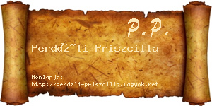 Perdéli Priszcilla névjegykártya